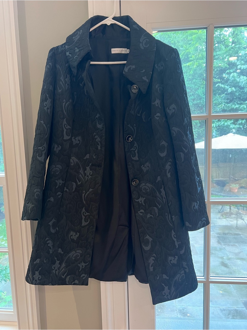 Vintage Garfield & Marks Black Jacquard Dress Coat